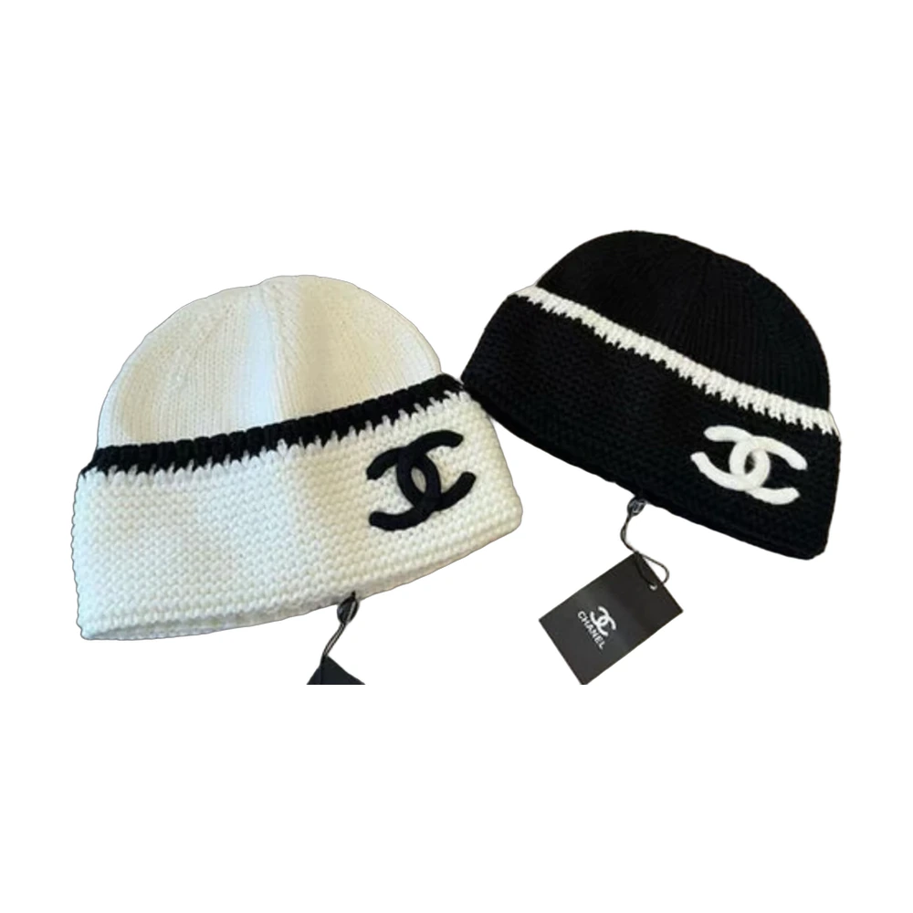 Chanel CC Knit Beanie (Black & White 2-Pack)