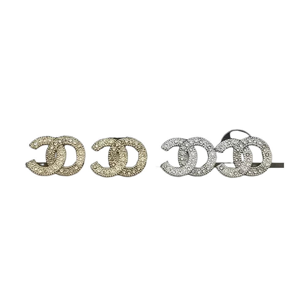 Chanel Cc Pave Stud Earrings