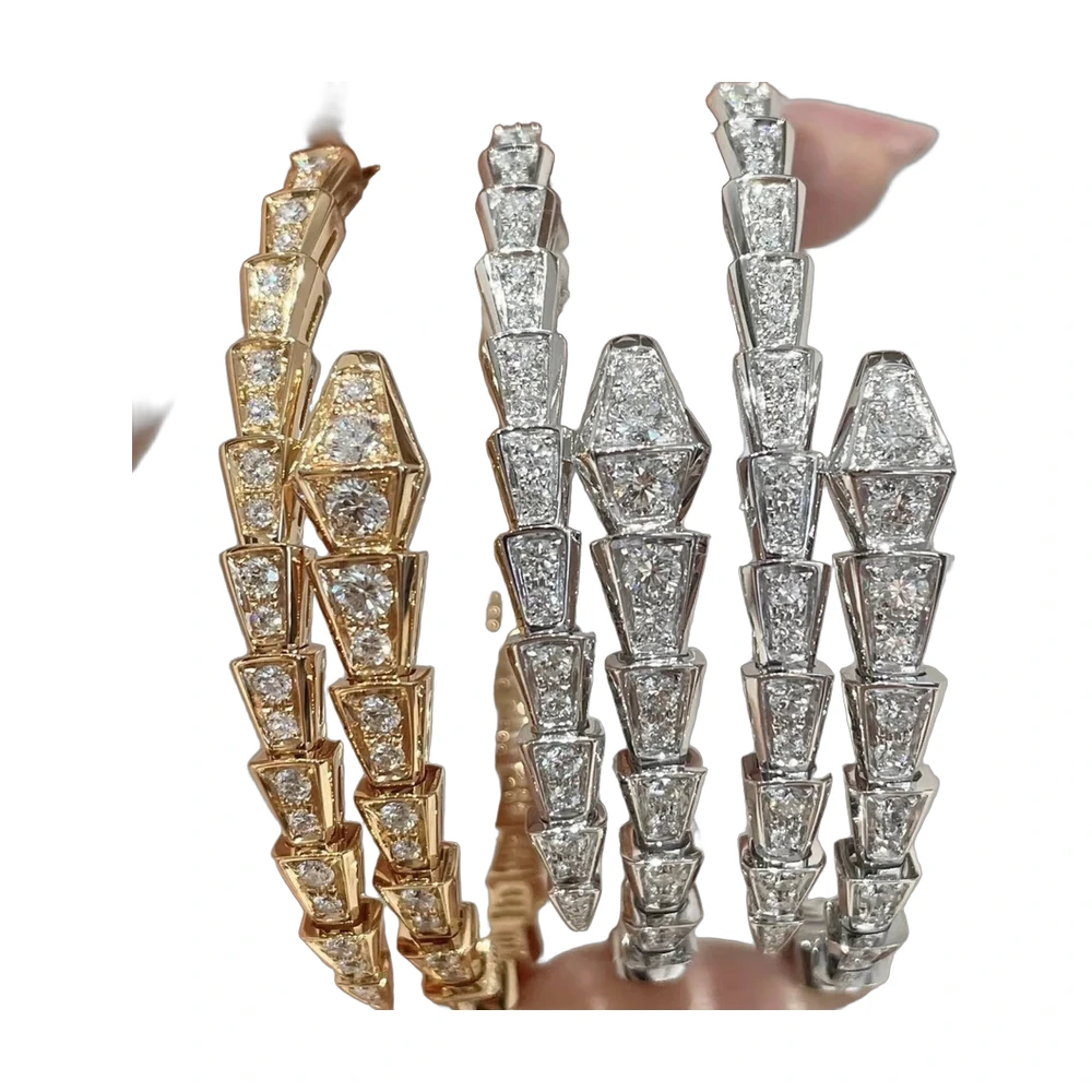Bvlgari Serpenti Viper Two Coil Pave Bangle
