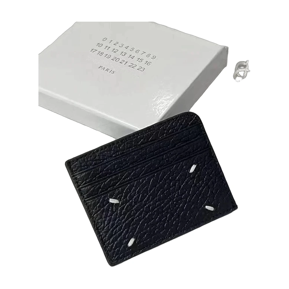 Maison Margiela Four-Stitch Grained Leather Card Holder Black