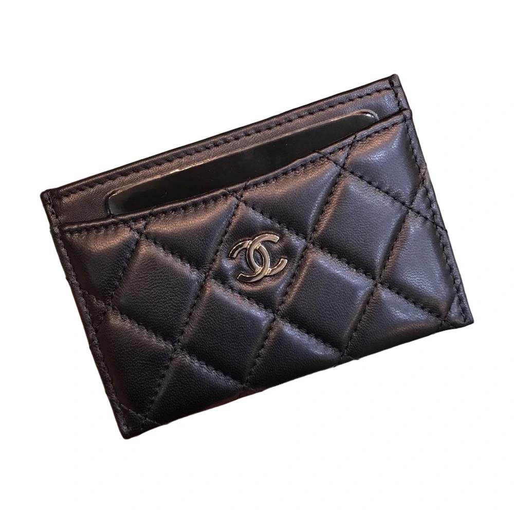 Chanel Classic Quilted Card Holder Black Lambskin