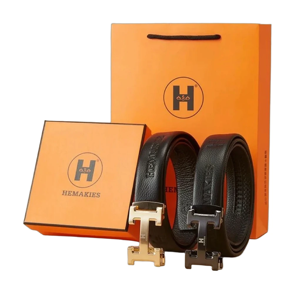 Hermes H Buckle Belt Set (Gold/Black Buckle)