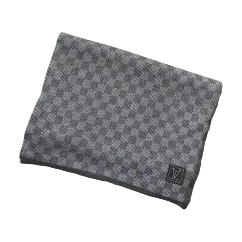 Louis Vuitton Petit Damier Wool Scarf — Graphite