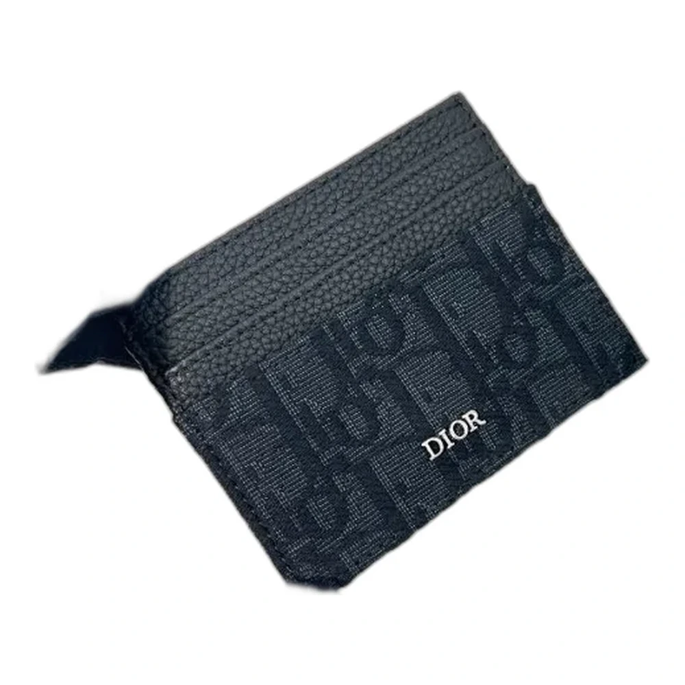 Dior Oblique Jacquard Card Holder Black