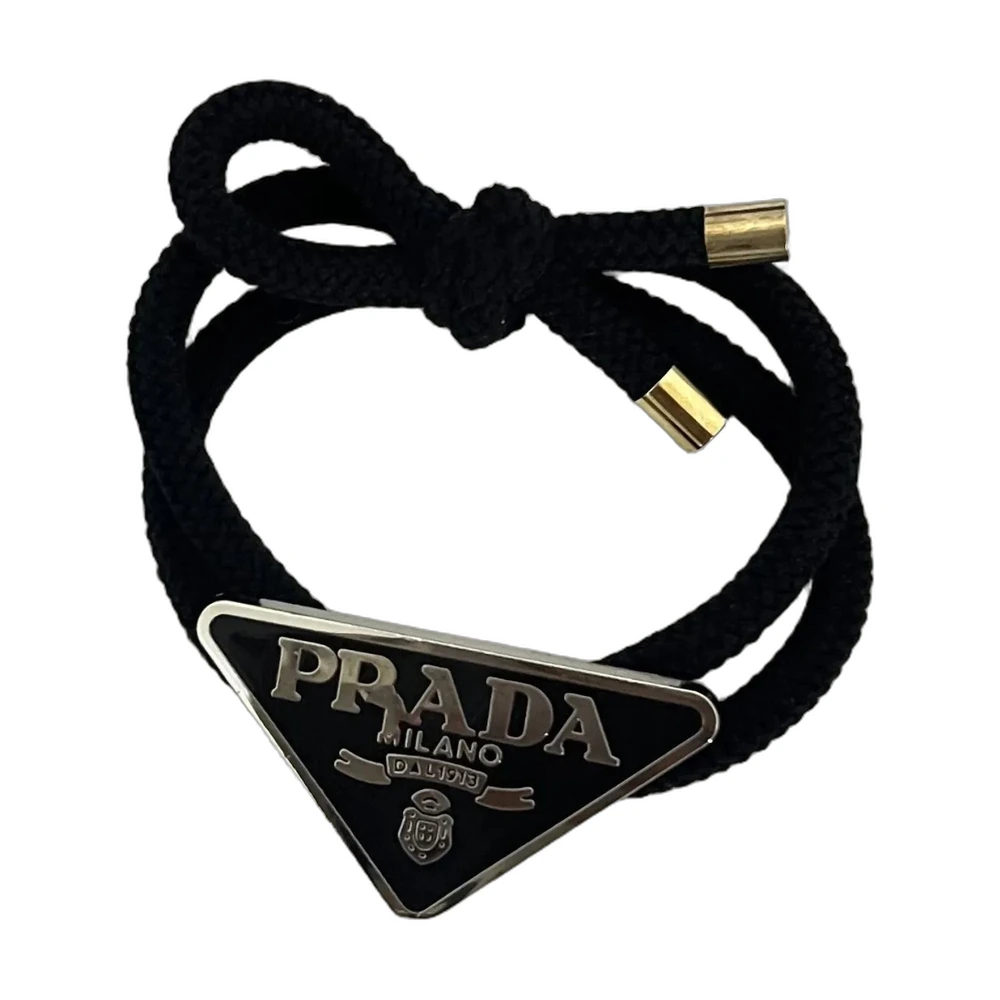 Prada Triangle Logo Cord Bracelet