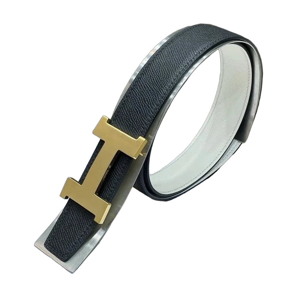 Hermès Constance H Reversible Belt — Black/White Gold Buckle