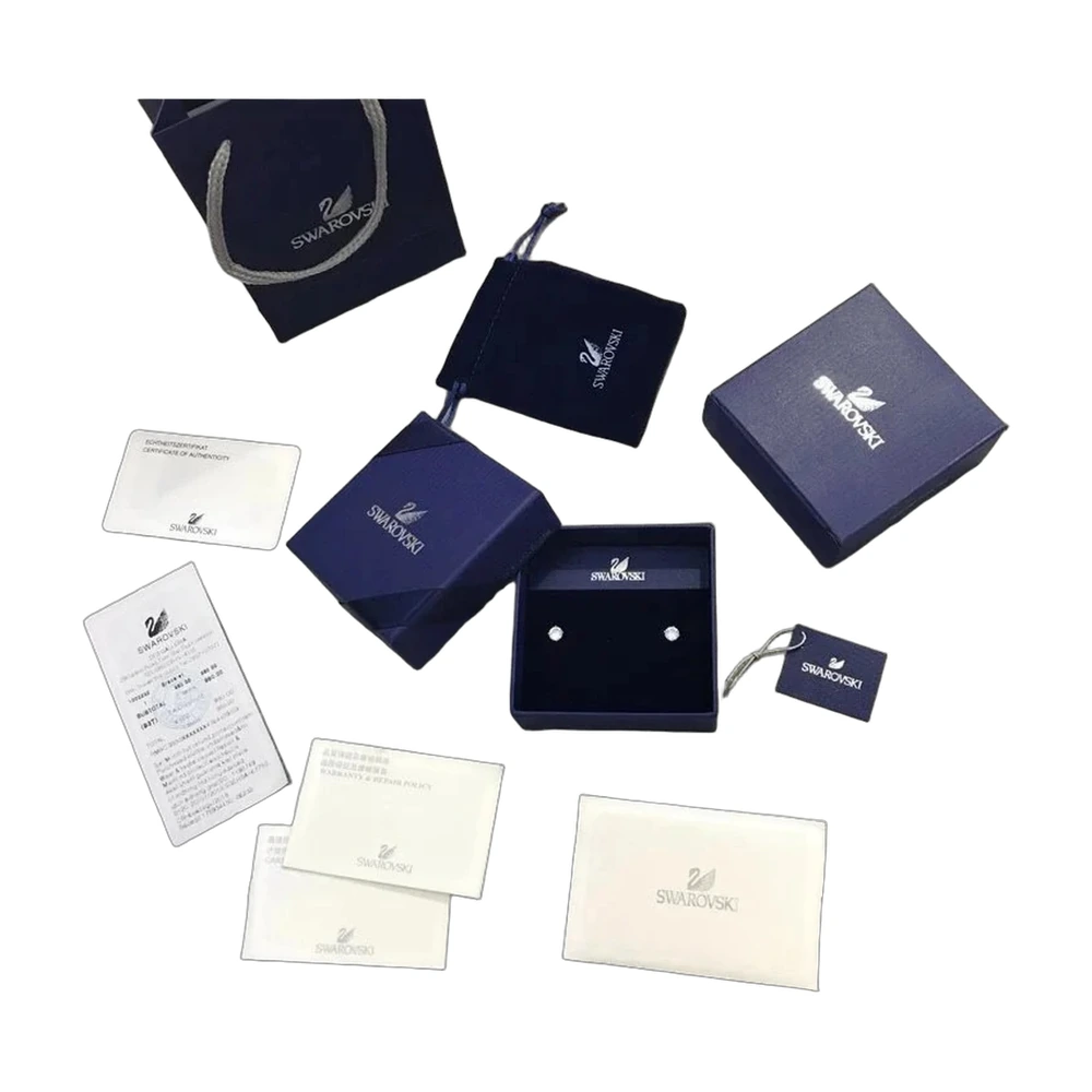 Swarovski Pavé Swan Stud Earrings & Necklace Set