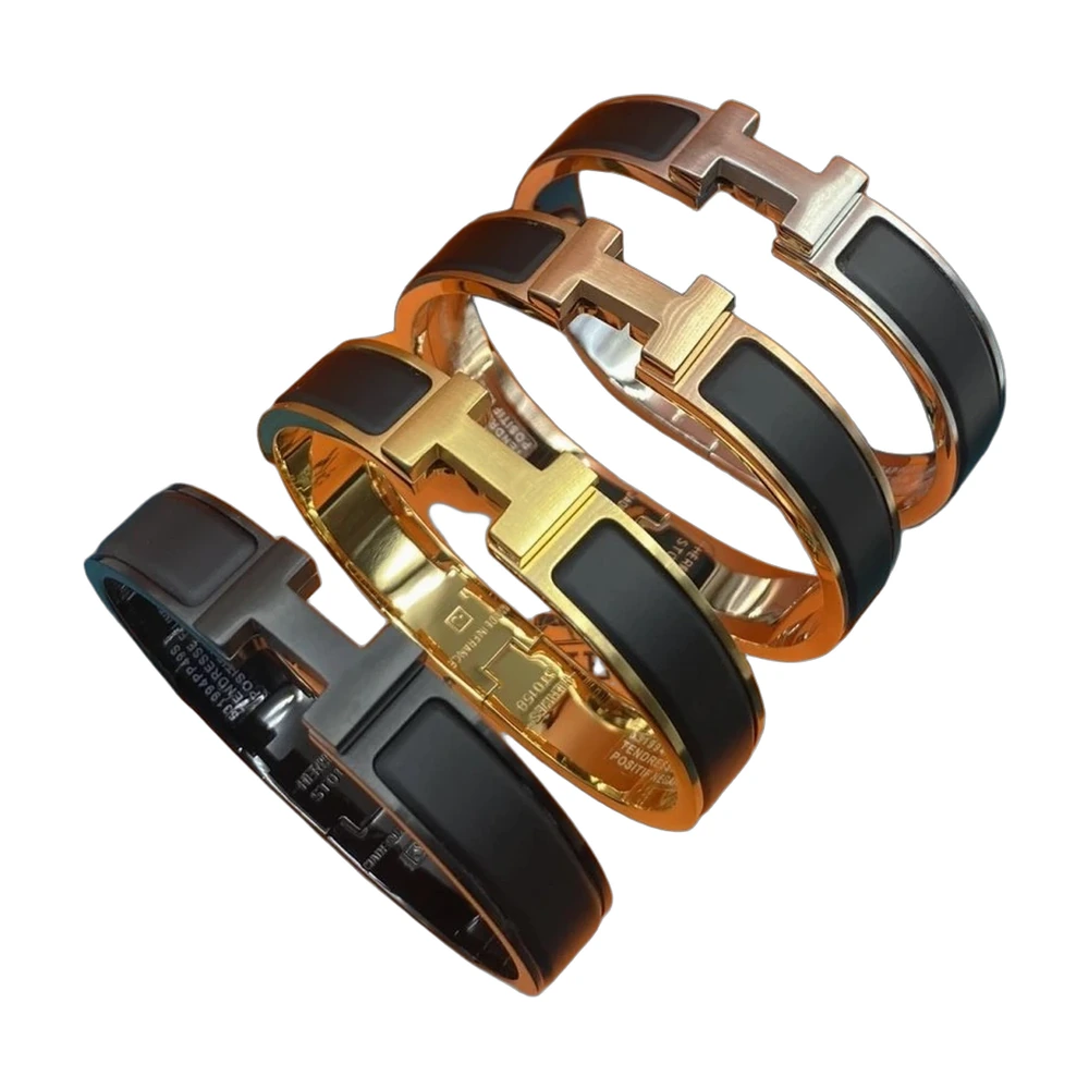 Hermès Clic H Bracelet Black with Mixed Hardware
