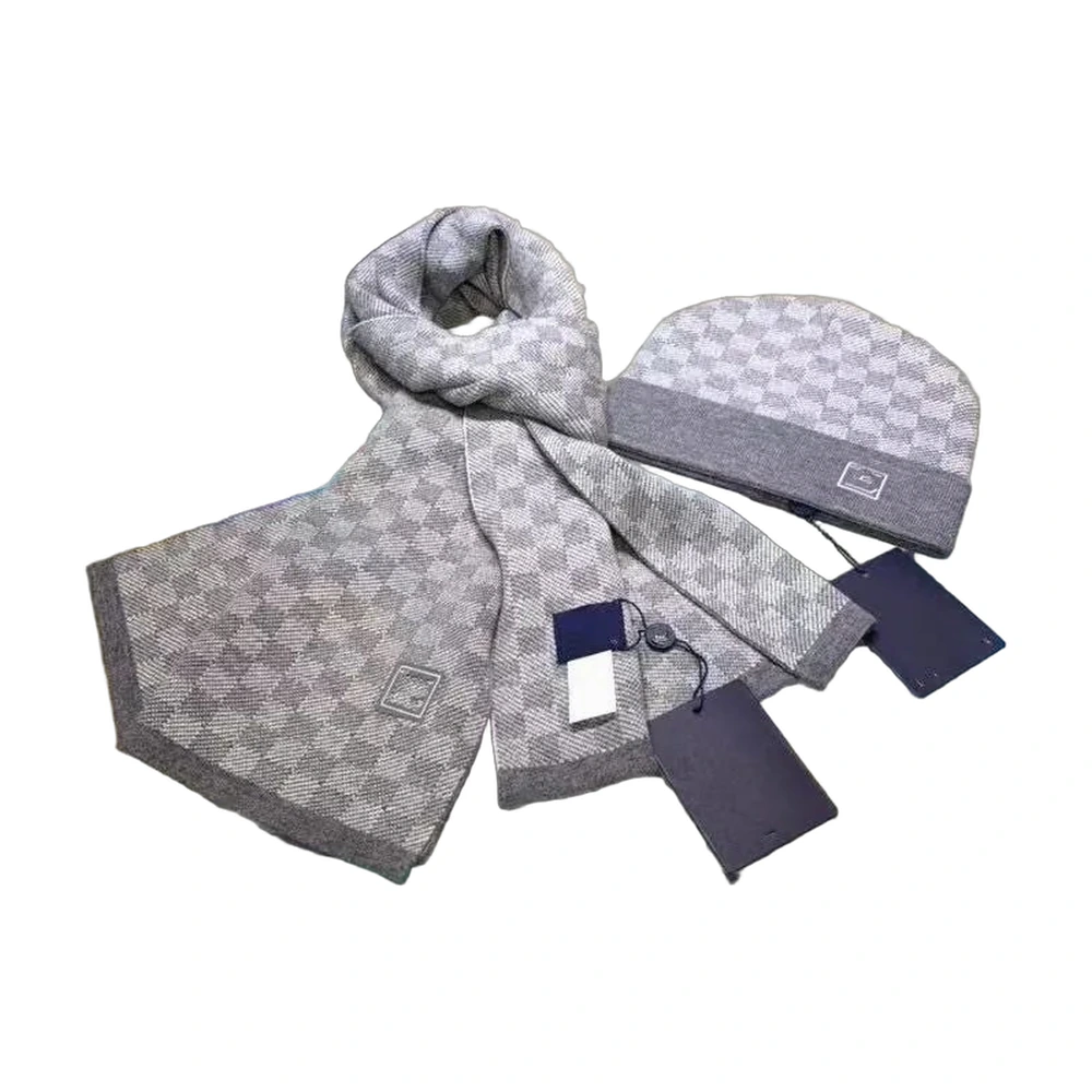 Louis Vuitton Damier Scarf and Beanie Set