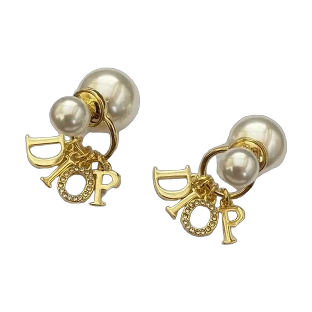 Dior Tribales Pearl Letter Earrings