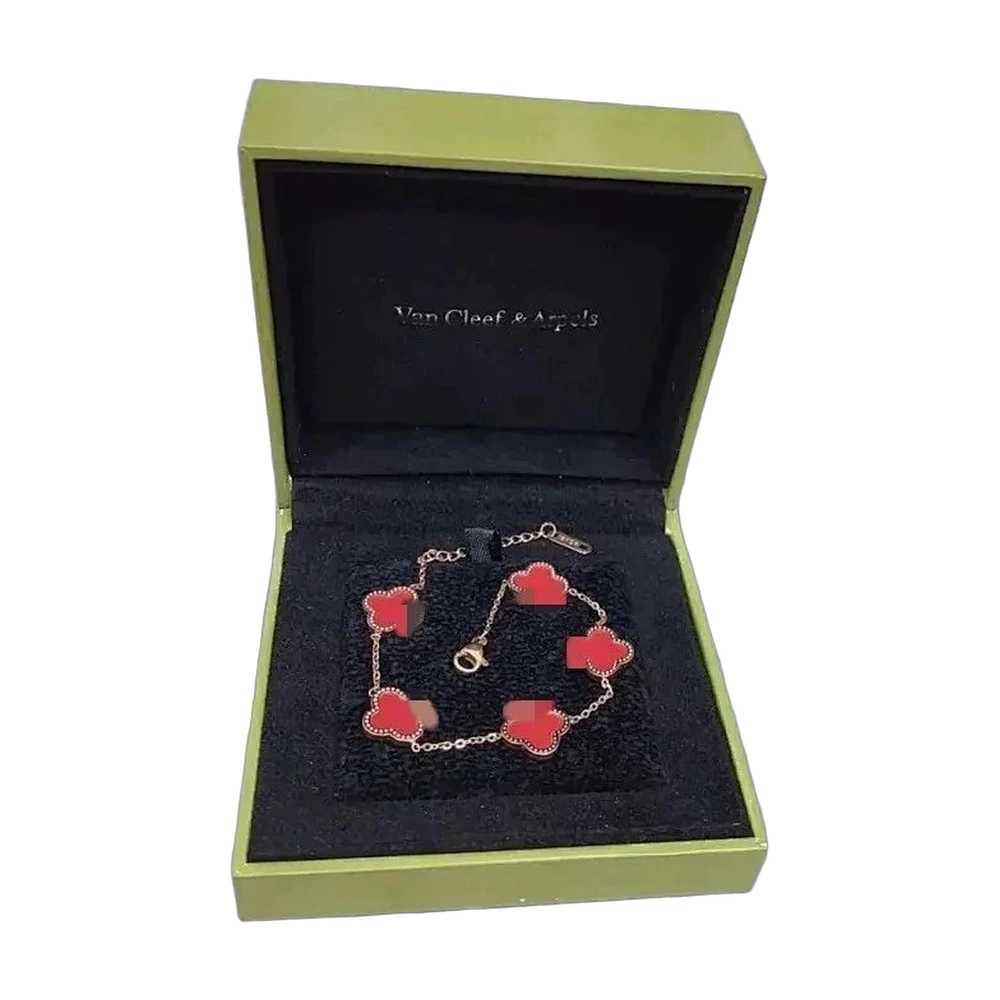 Van Cleef Arpels Vintage Alhambra 5 Motif Bracelet Carnelian