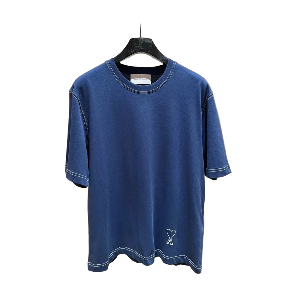 AMI Paris Ami de Coeur Heart Logo Tee (Navy Blue)