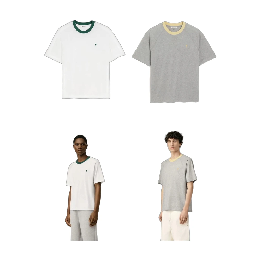 Ami Paris Ami De Coeur Ringer Tee