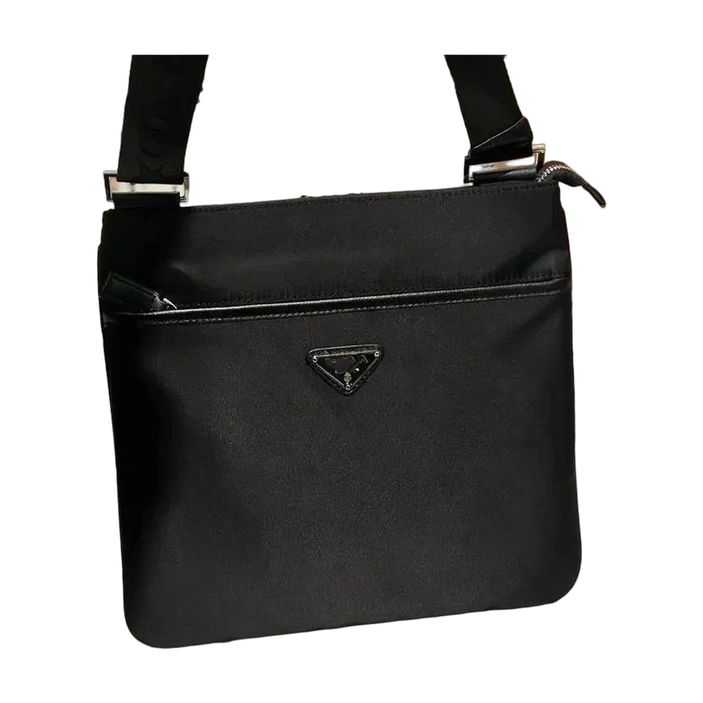 Prada Re-Nylon Flat Crossbody Messenger Bag