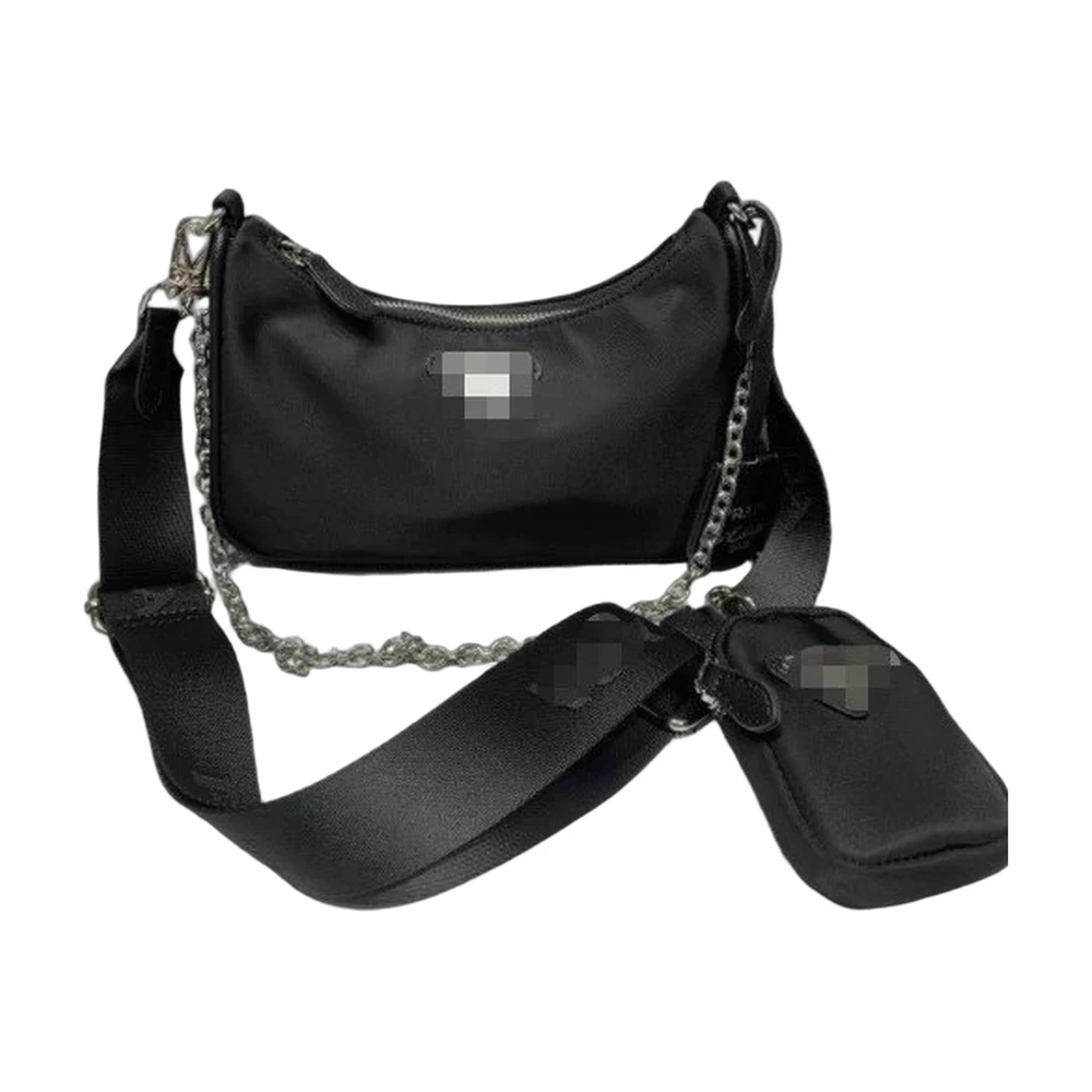 Prada Re-Edition 2005 Nylon Hobo Black with Pouch