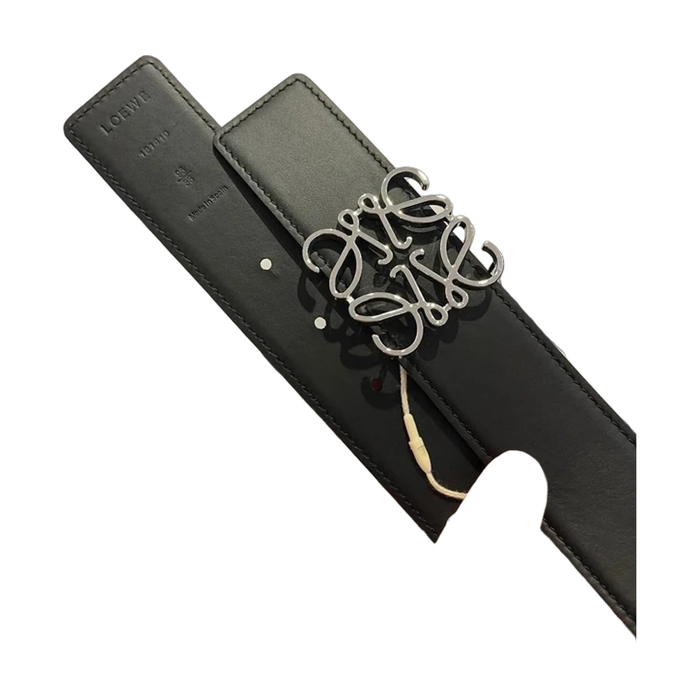 Loewe Anagram Buckle Belt Black Leather