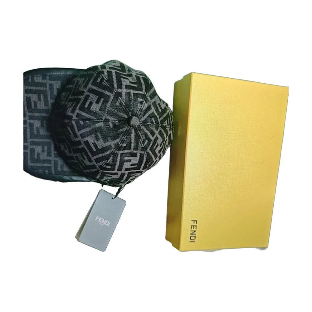 Fendi FF Zucca Beanie Brown
