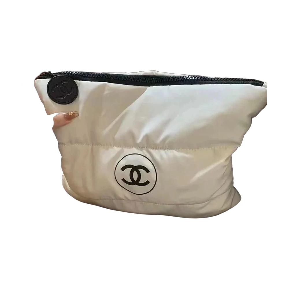 Chanel CC Logo Puffy Cosmetic Pouch