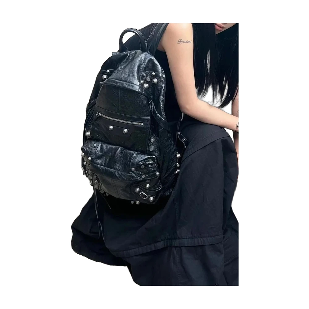 Balenciaga Le Cagole Studded Backpack Black