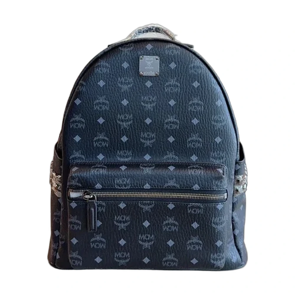 MCM Stark Visetos Backpack Black Monogram