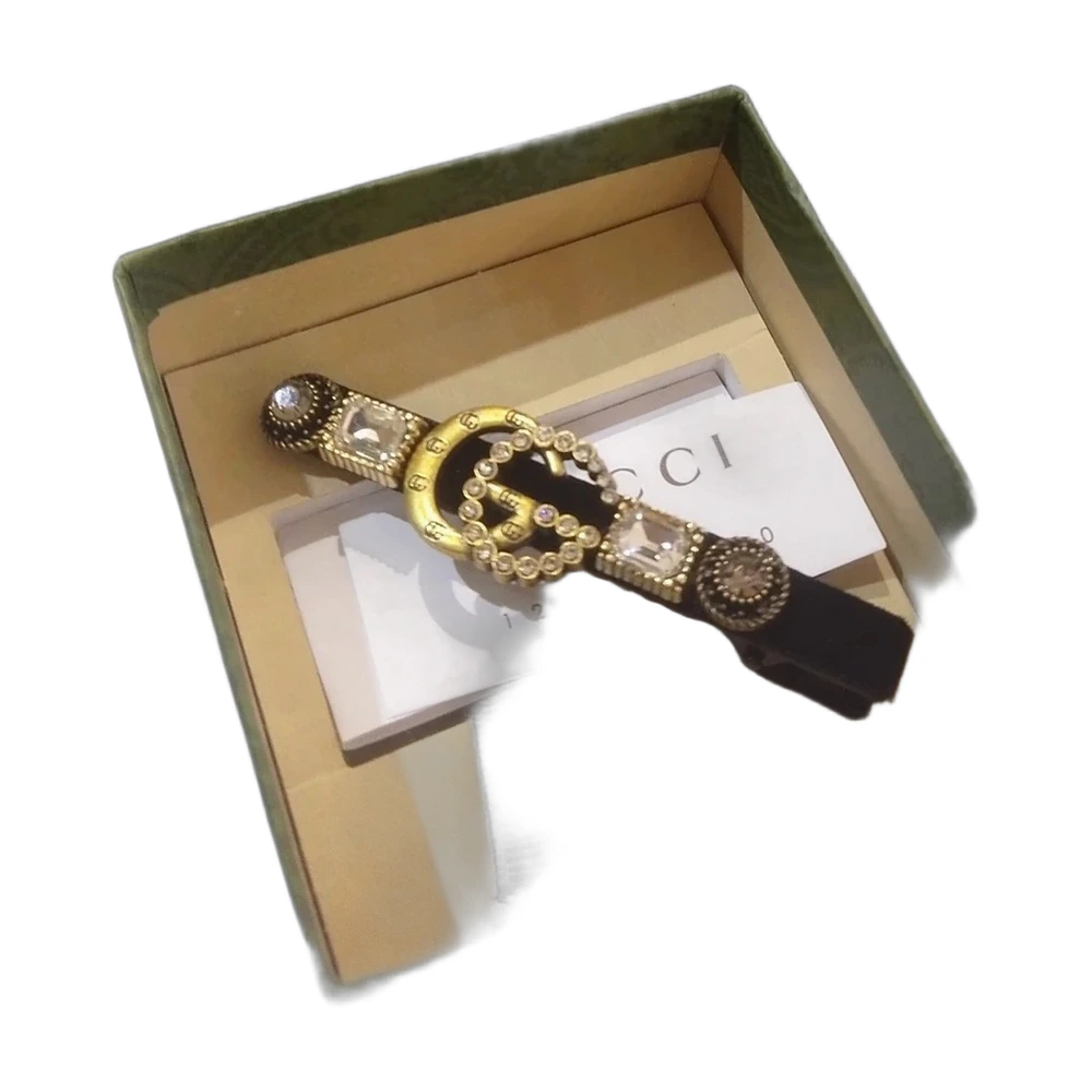 Gucci GG Marmont Crystal Hair Clip — Antique