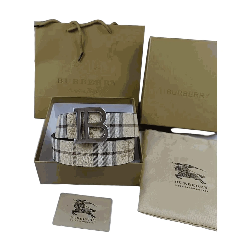 Burberry TB Monogram Reversible Belt — Vintage Check