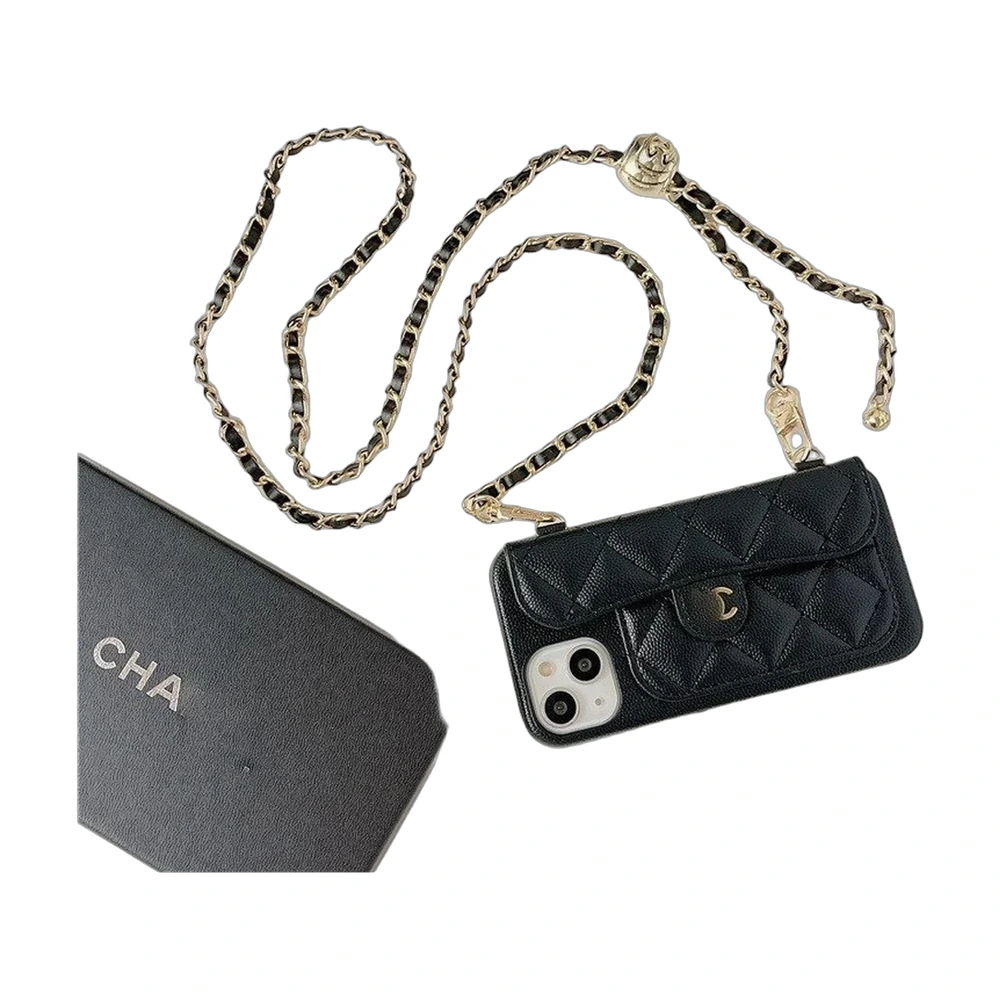 Chanel Caviar Quilted Crossbody Iphone Case