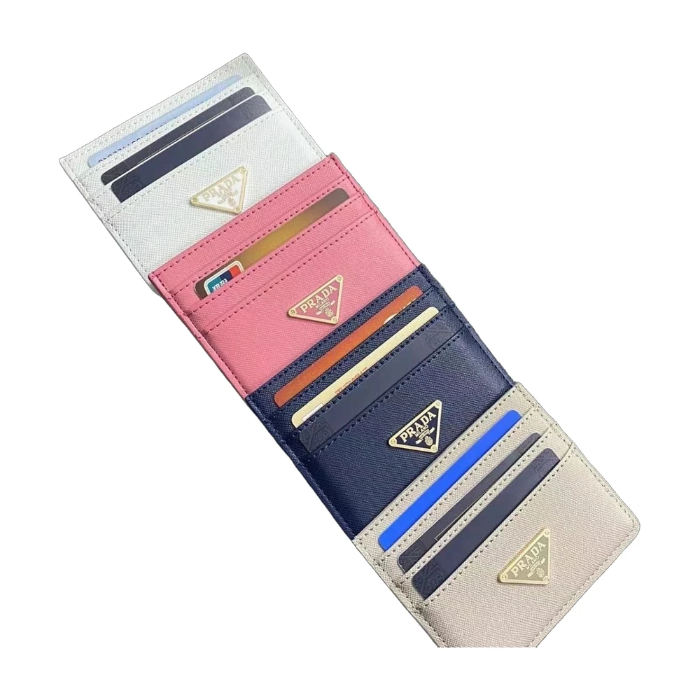 Prada Saffiano Triangle Card Holder