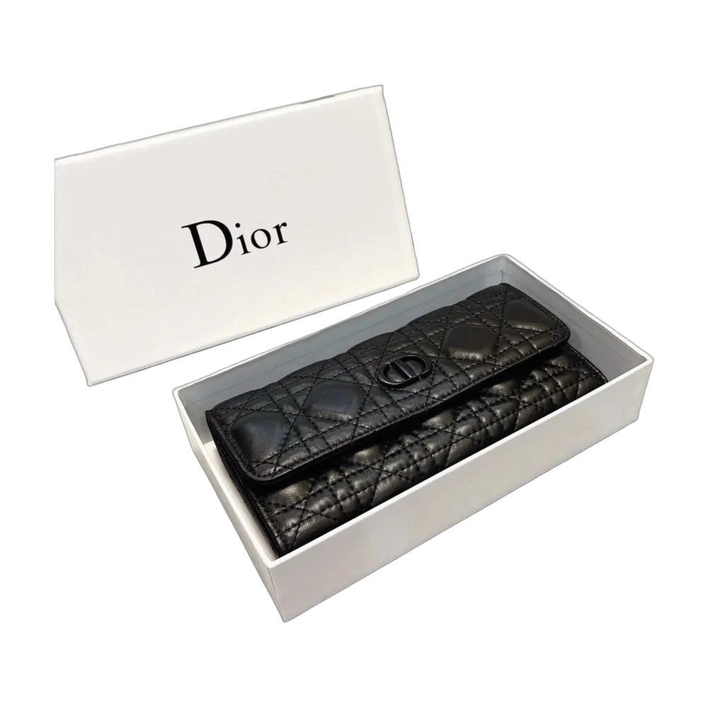Dior Caro Cannage Long Wallet (Black)