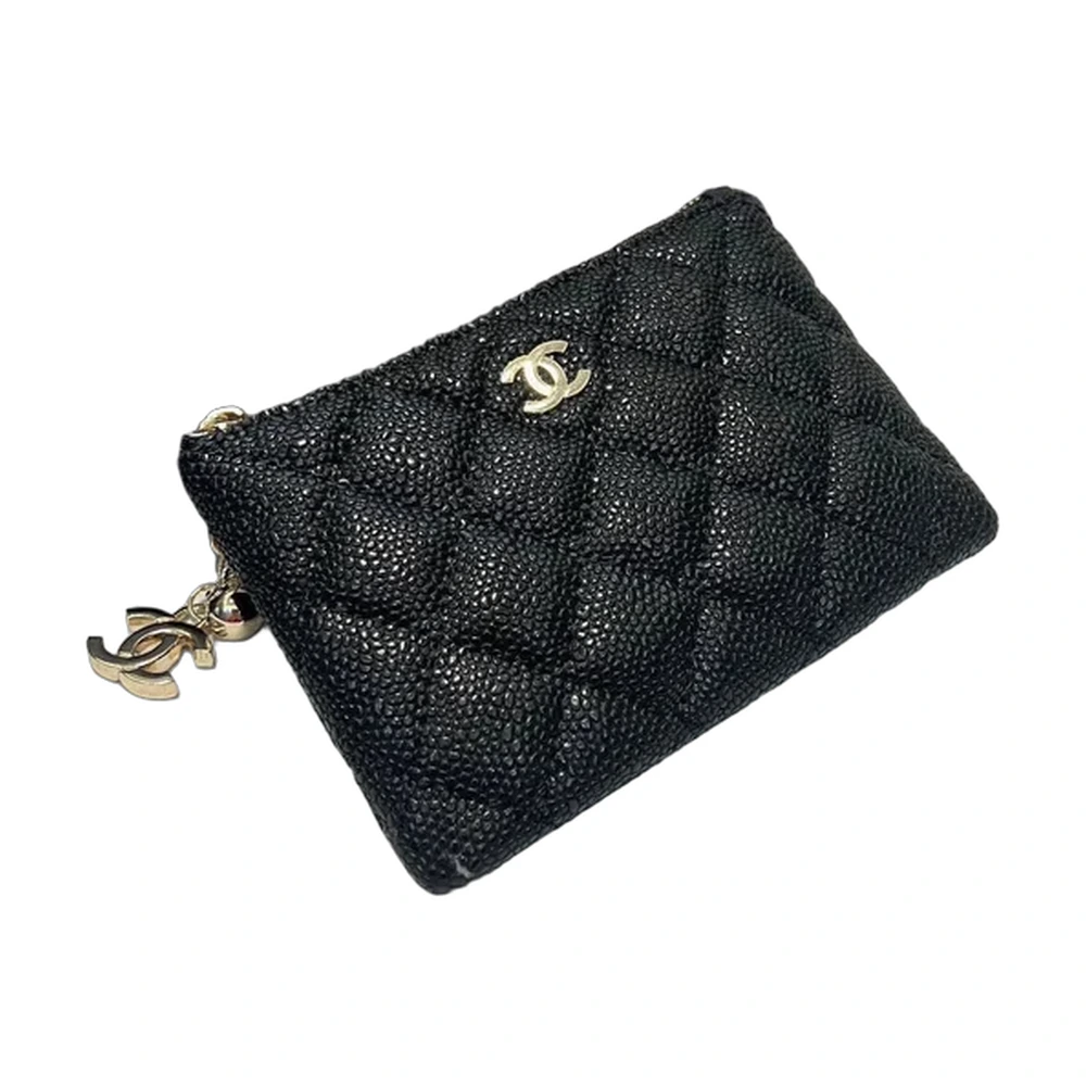 Chanel Classic Caviar Quilted Zip Coin Purse