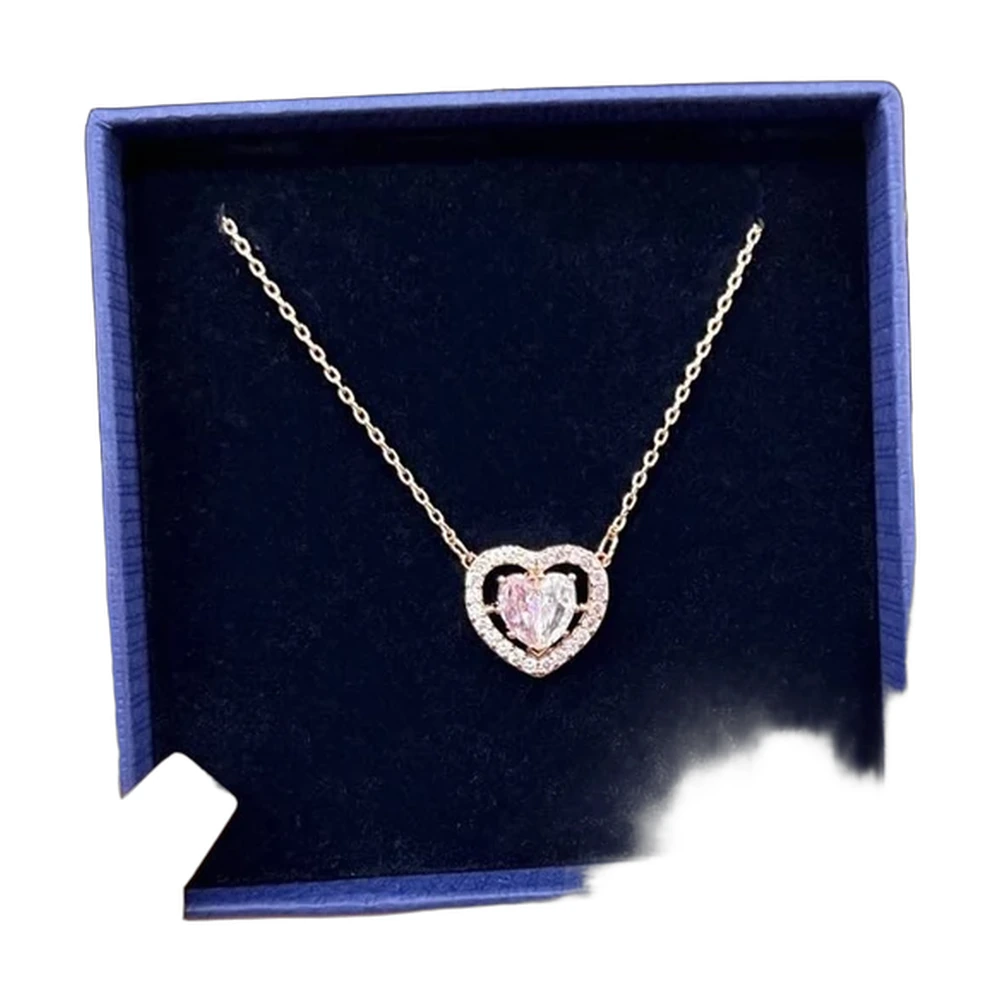 Swarovski One Heart Pendant Necklace Rose Gold