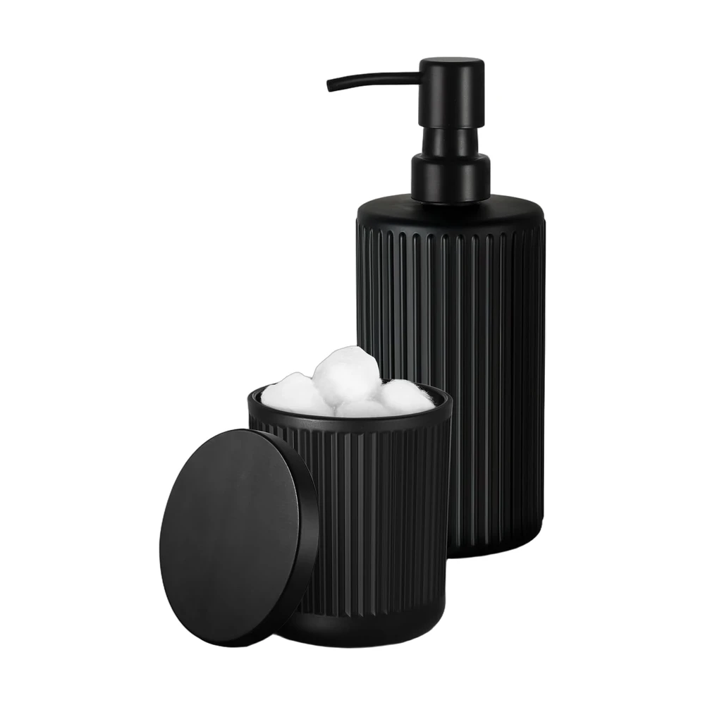 Black Ceramic Bathroom Accessory Set