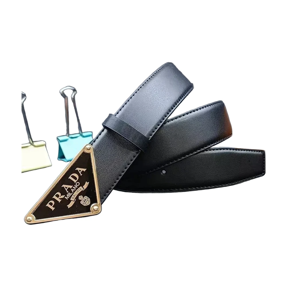 Prada Triangle Logo Buckle Belt