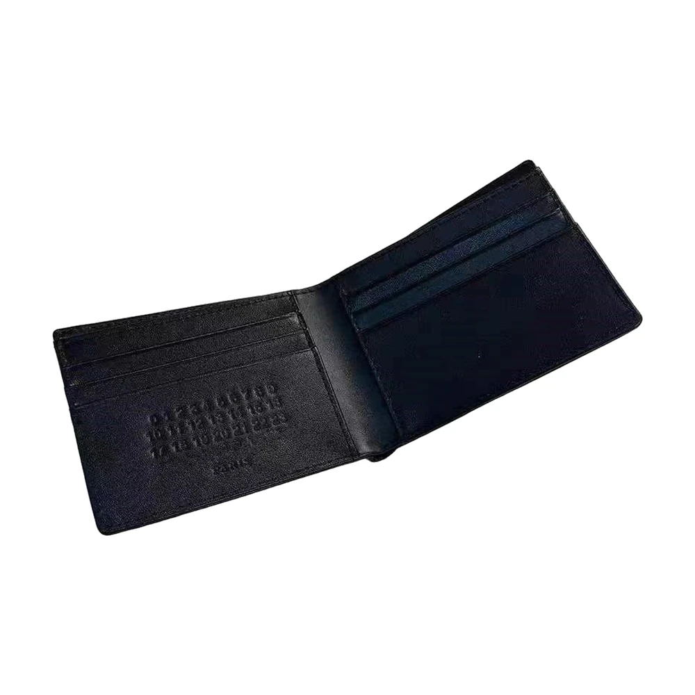 Maison Margiela Four-Stitch Grained Leather Bifold Wallet Black