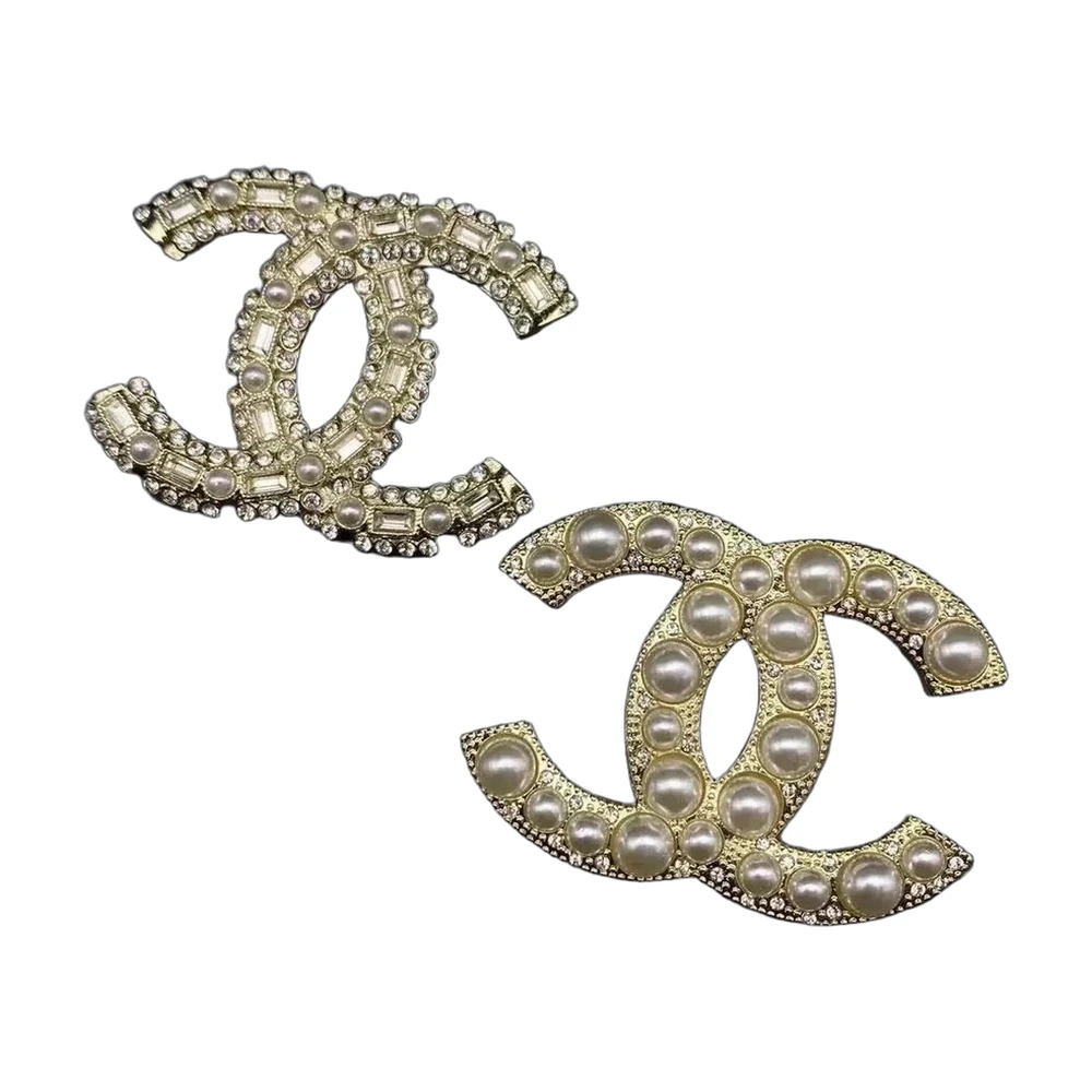 Chanel CC Logo Brooch Set Crystal