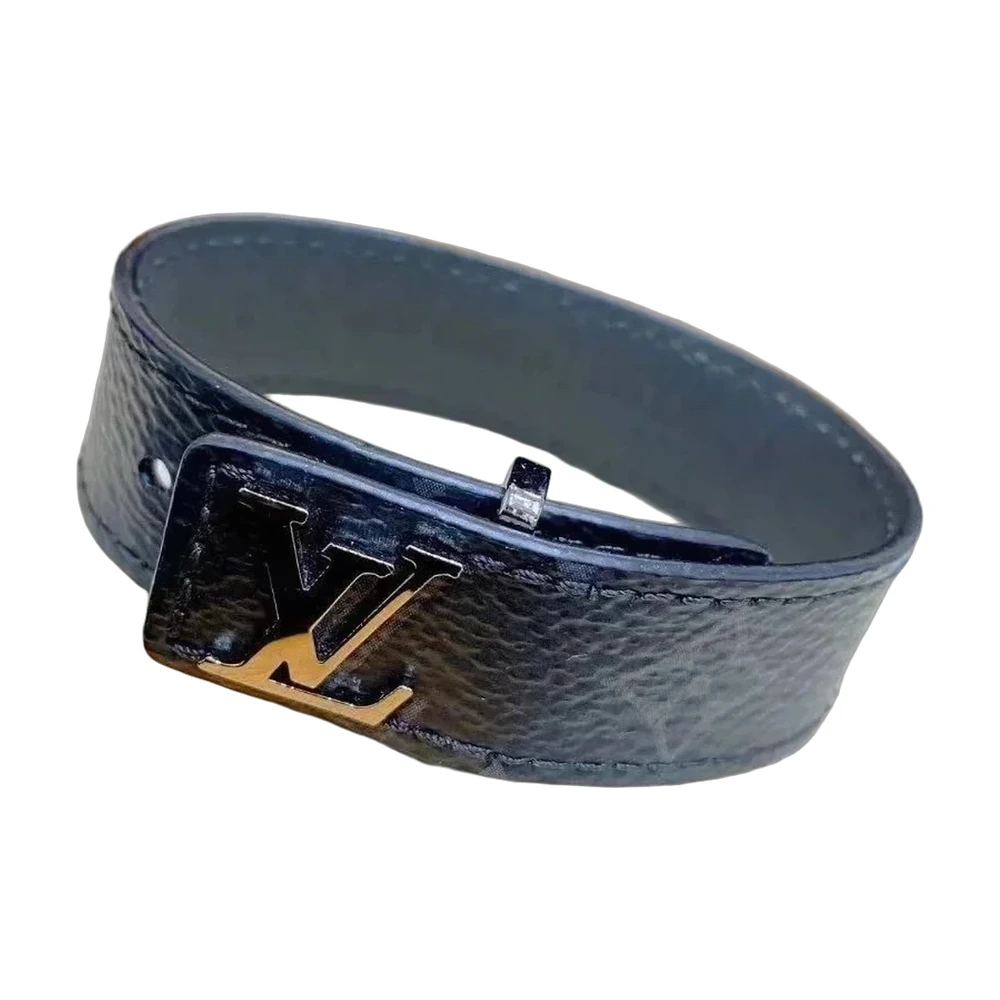 Louis Vuitton LV Initiales Leather Bracelet — Damier Graphite