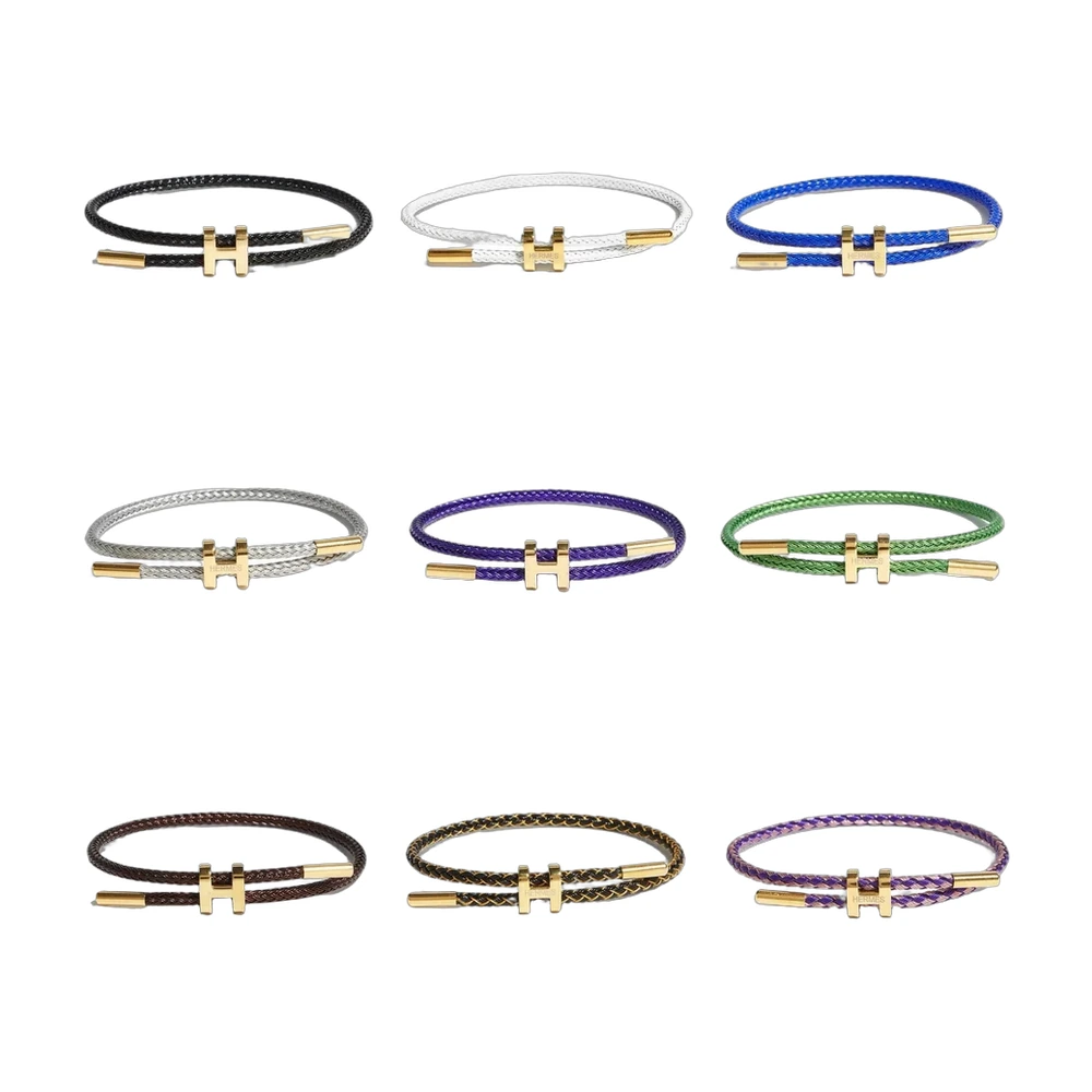 Hermès H-Buckle Braided Cord Bracelet