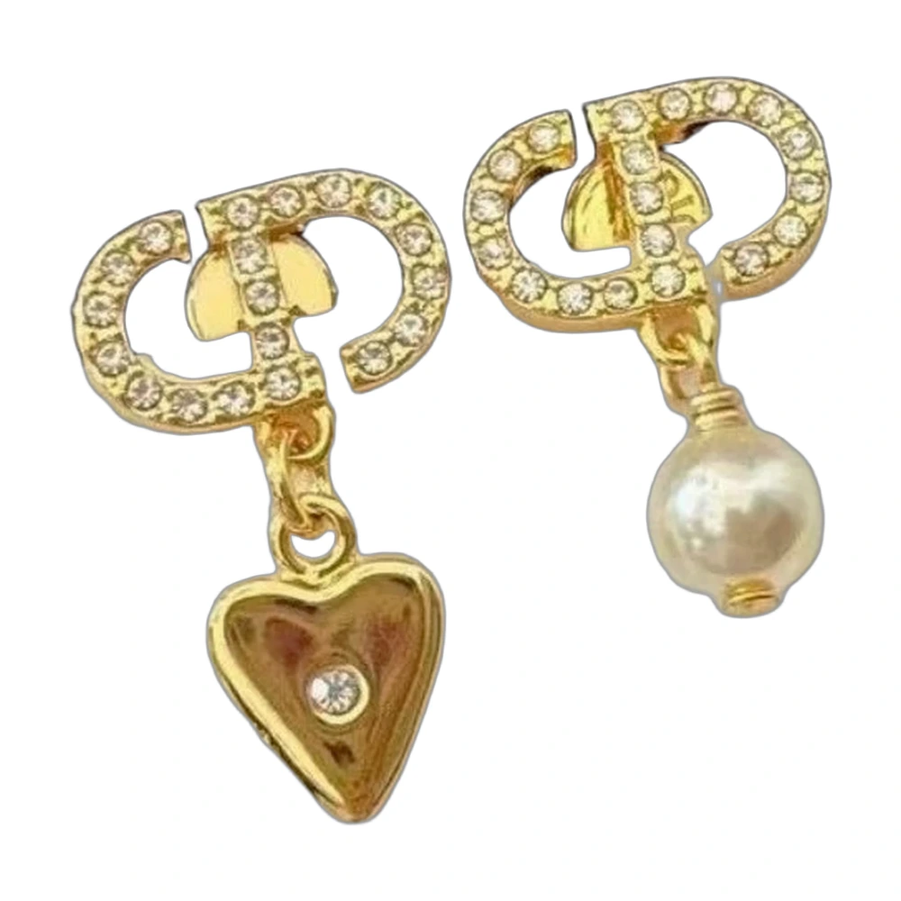 Dior Petit CD Asymmetric Earrings Gold