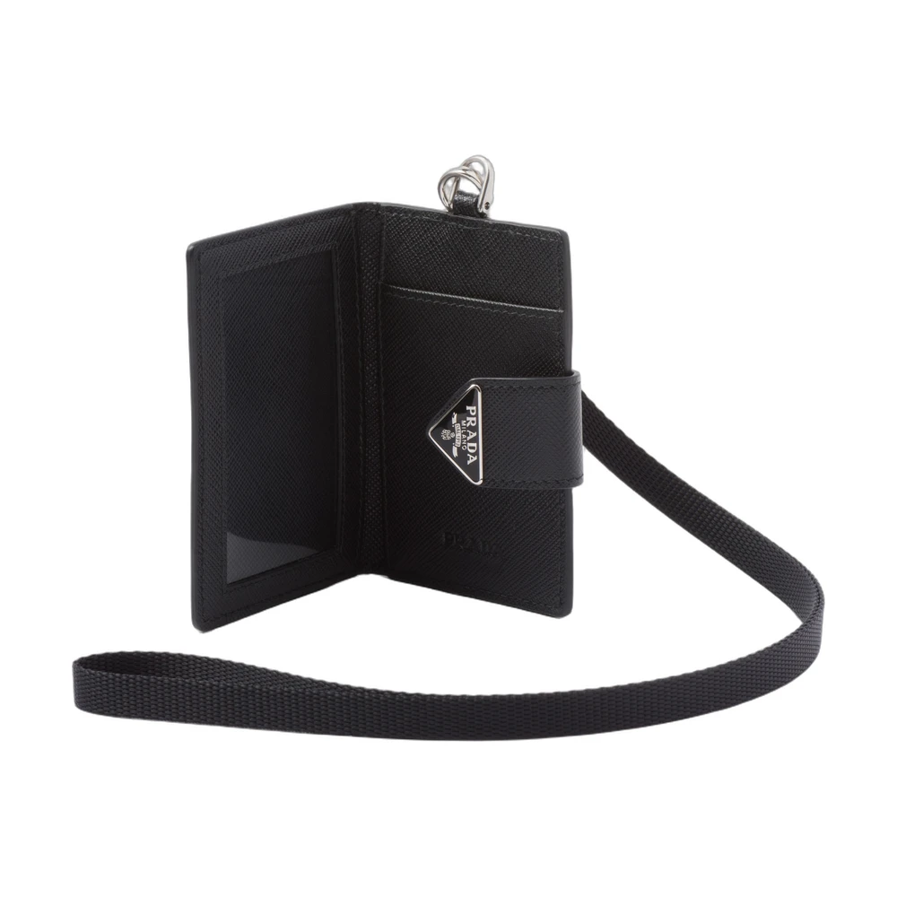 Prada Saffiano Leather Lanyard Card Holder