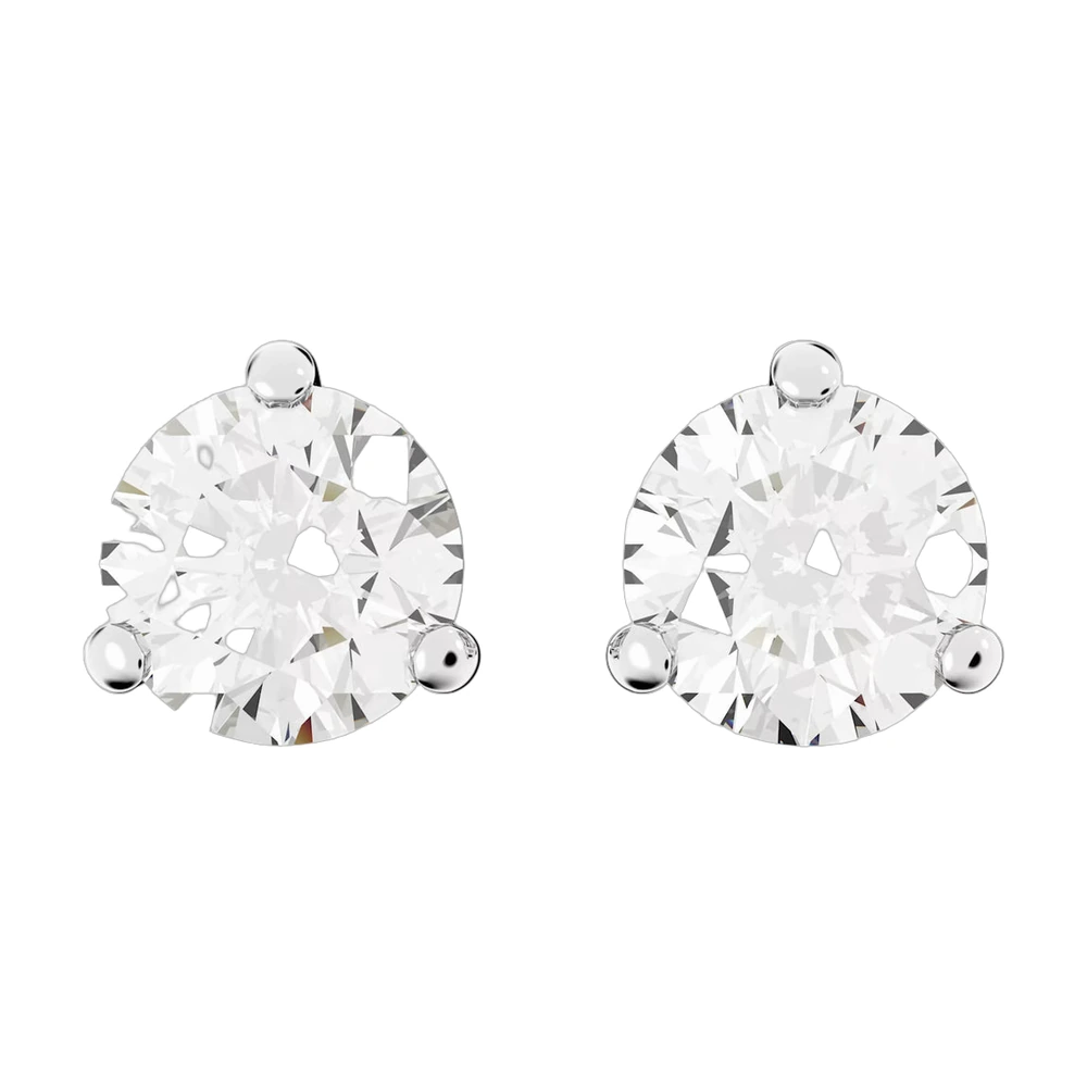 Crystal Solitaire Halo Stud Earrings