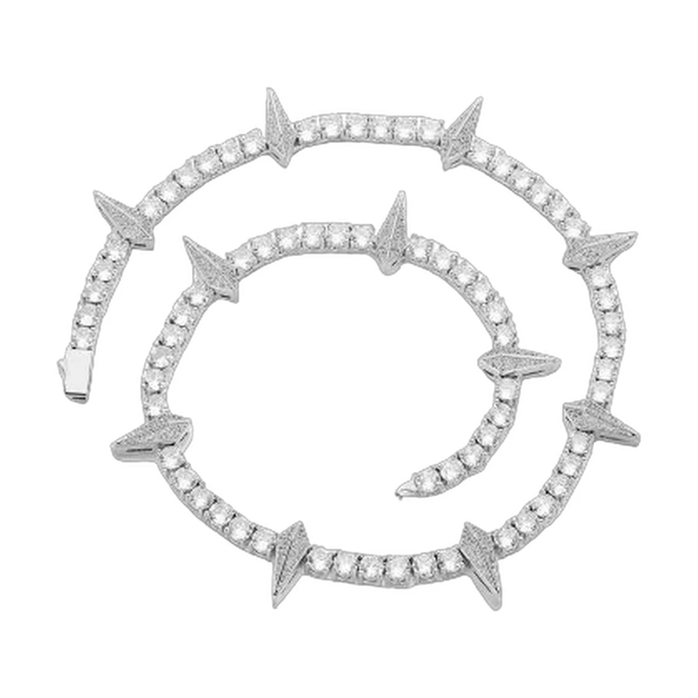 Iced Out Spike Tennis Chain & Bracelet Set
