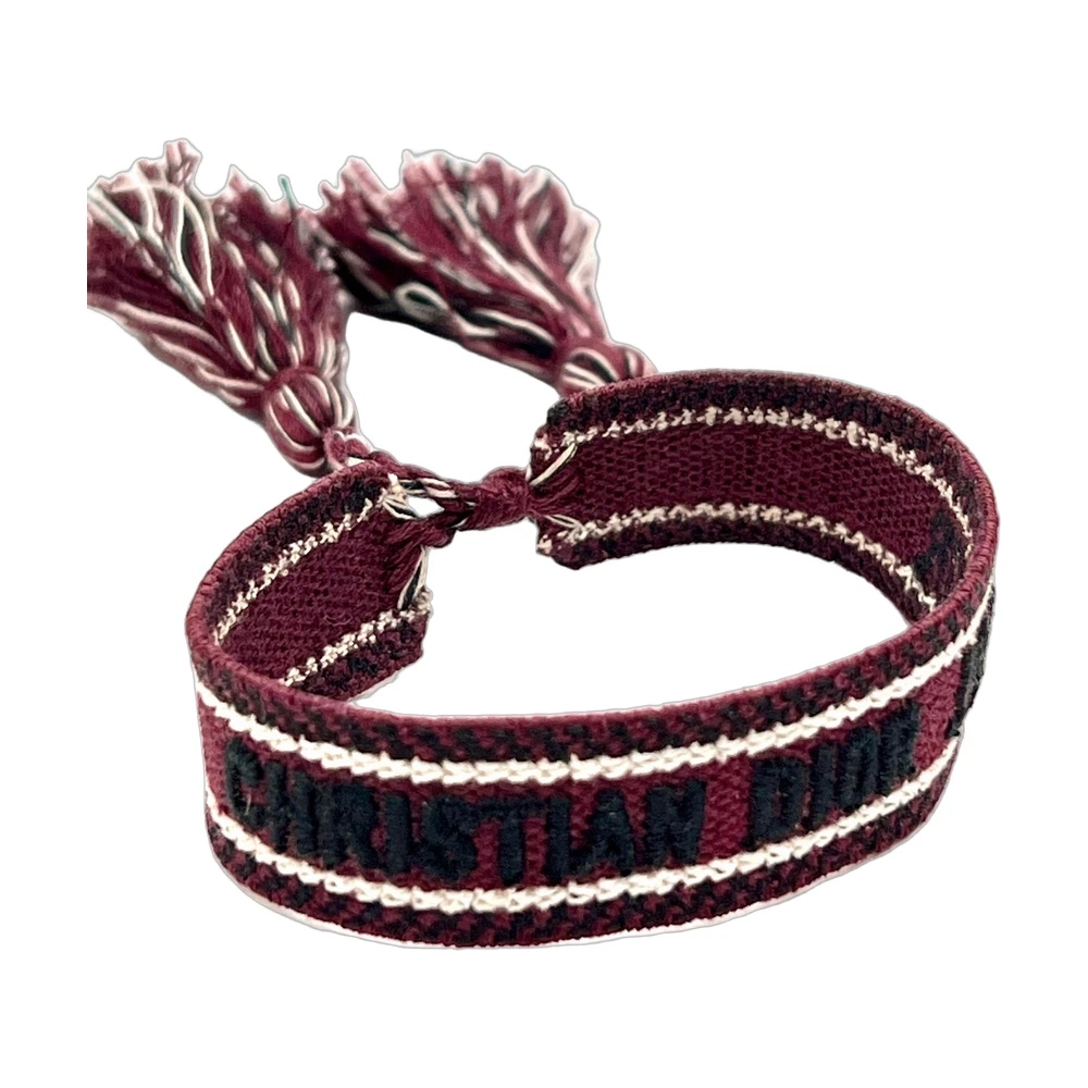 Dior J'adior Embroidered Woven Friendship Bracelet