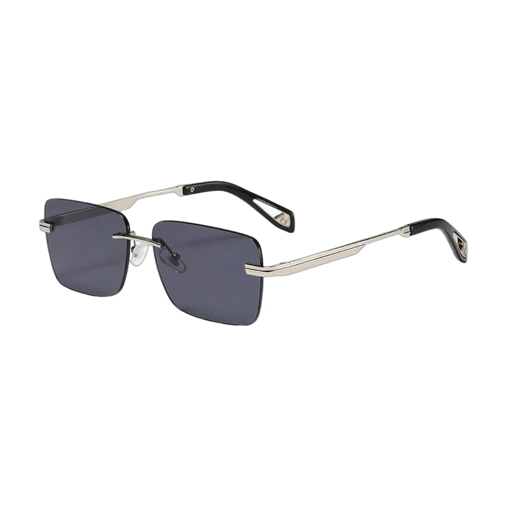 Rimless Rectangular Metal Frame Sunglasses