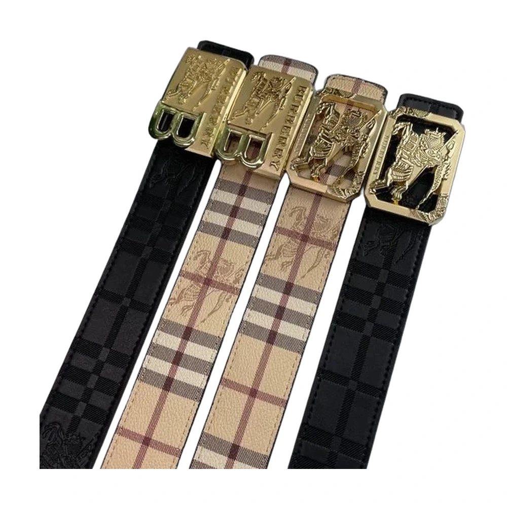 Burberry Check Belt Gold Buckle
