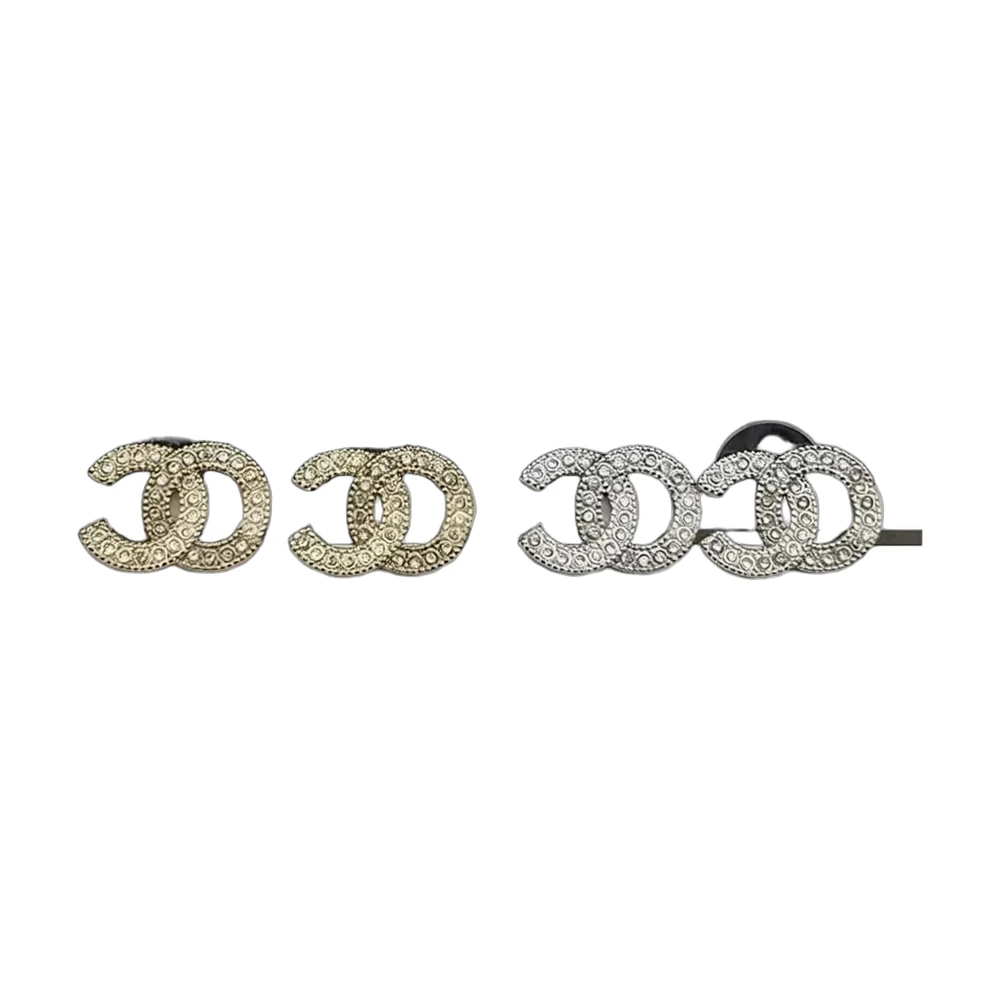 Chanel CC Crystal Stud Earrings