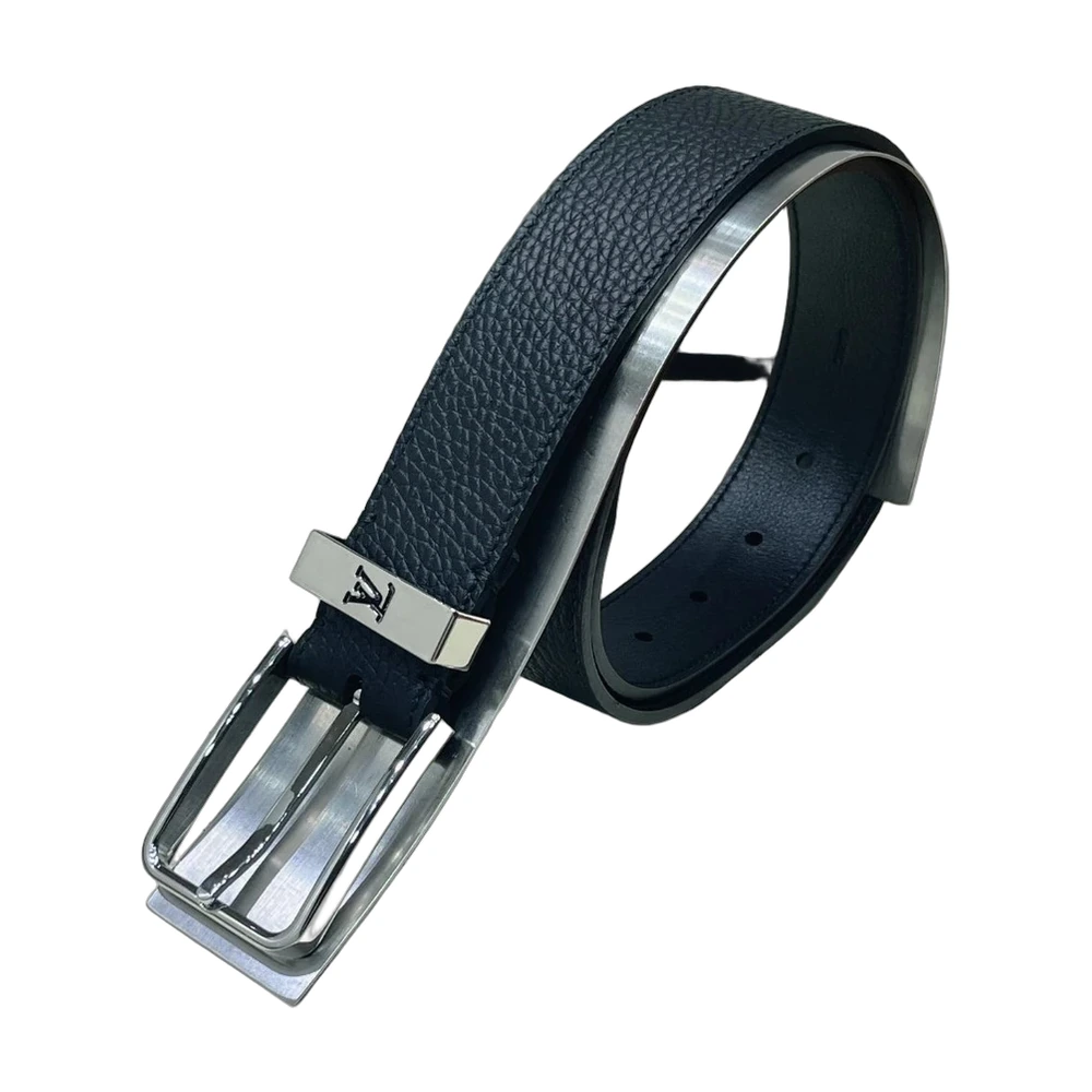 Louis Vuitton Pin-Buckle Pebbled Leather Belt