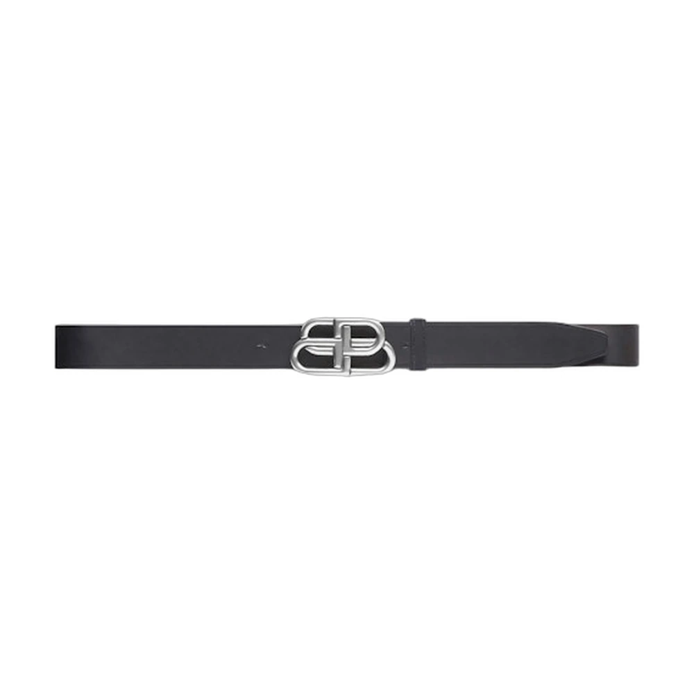Balenciaga BB Buckle Slim Leather Belt