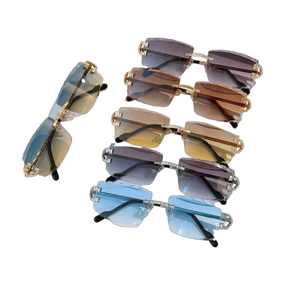 Cartier Rimless Diamond-Cut Sunglasses