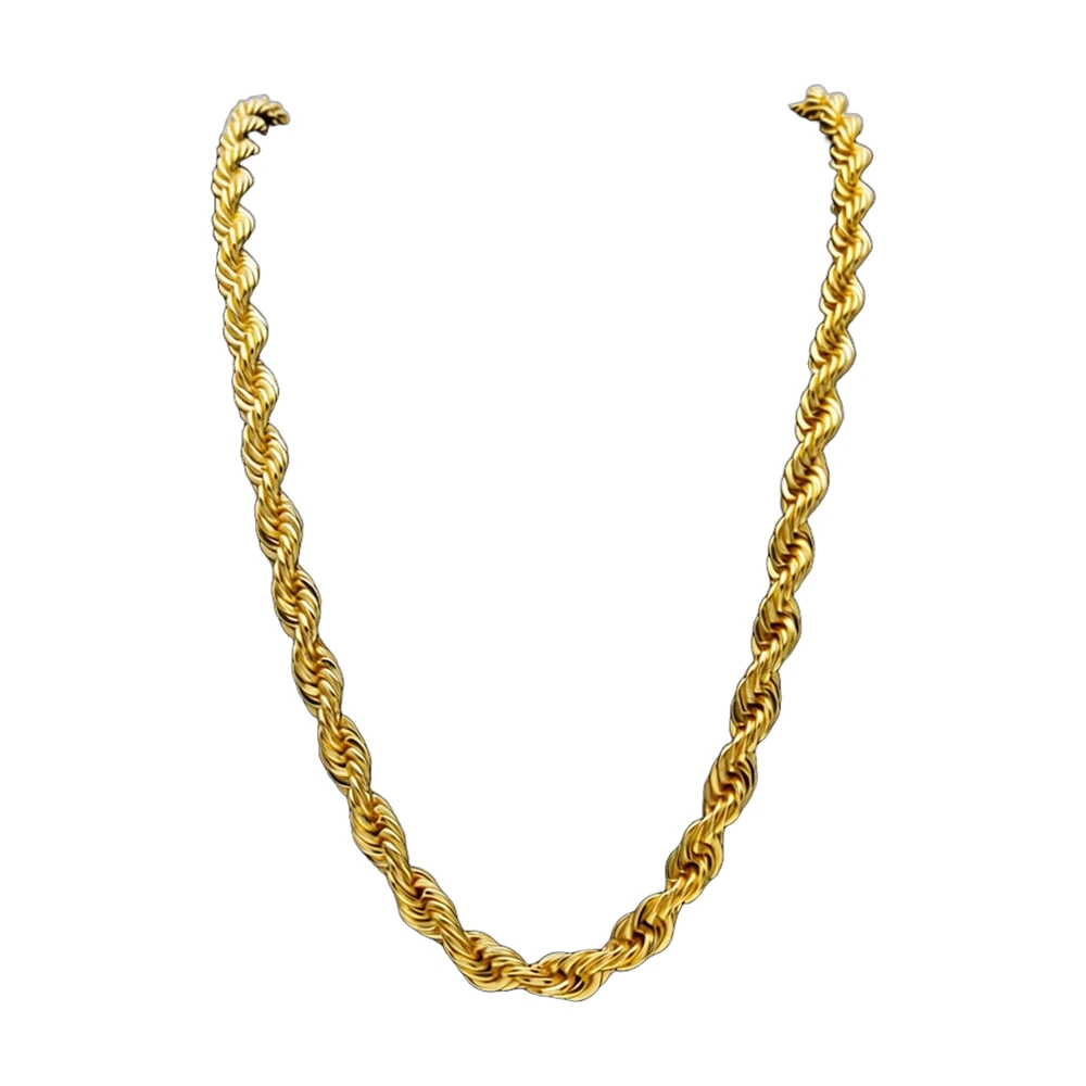 Gold Rope Twist Chain Necklace
