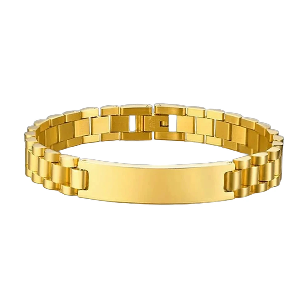 Gold Watch-Link ID Bracelet